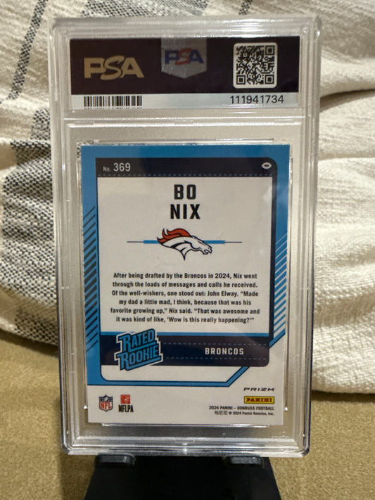 Bo Nix Optic Red & Green PSA 10